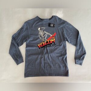 NEW Size Large L VOLCOM Bone Slide Boys Long Sleeve Tee Volcom Long Sleeve